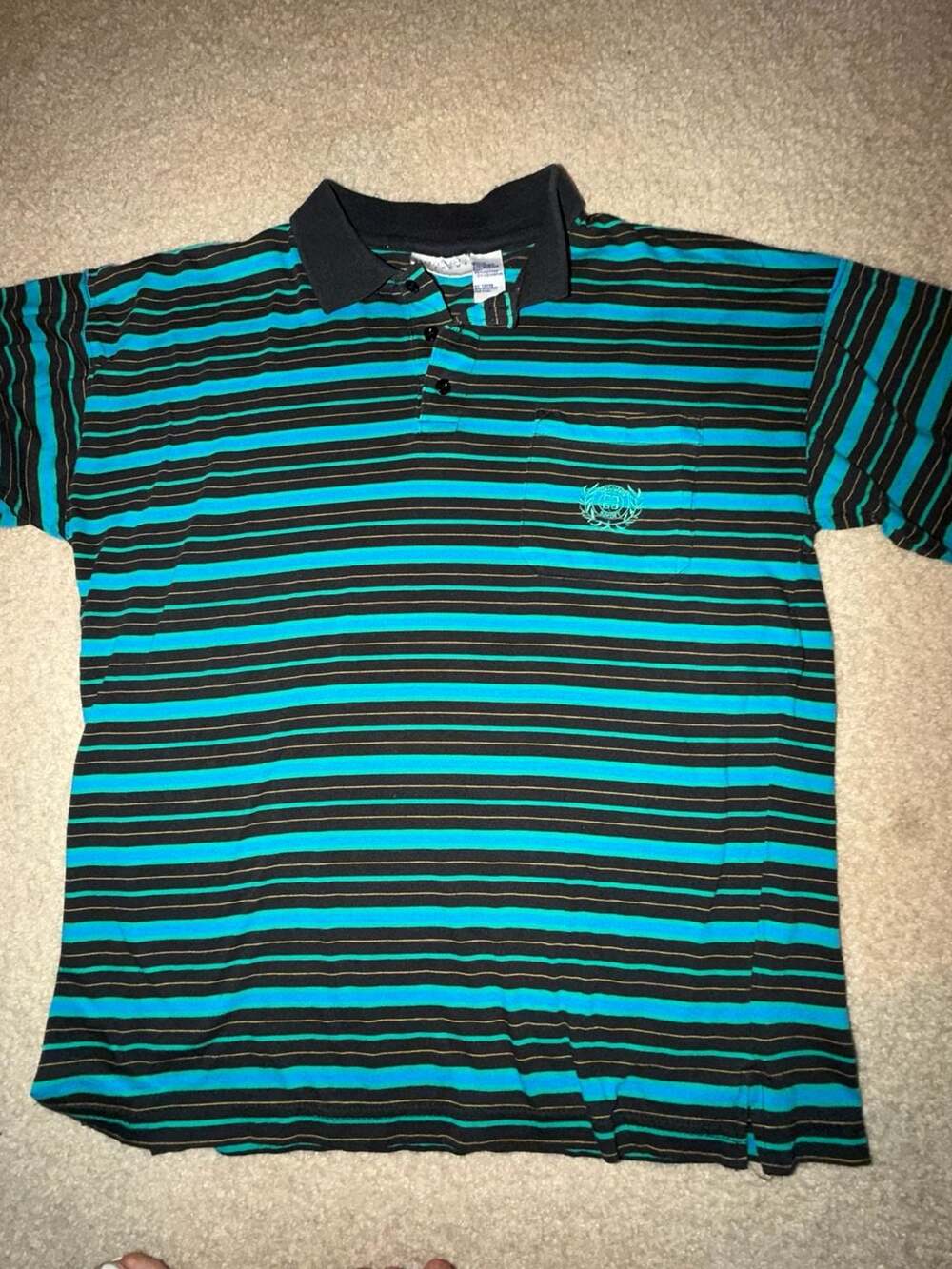 Vintage Givenchy Sport Men's Striped Polo Shirt with Pocket